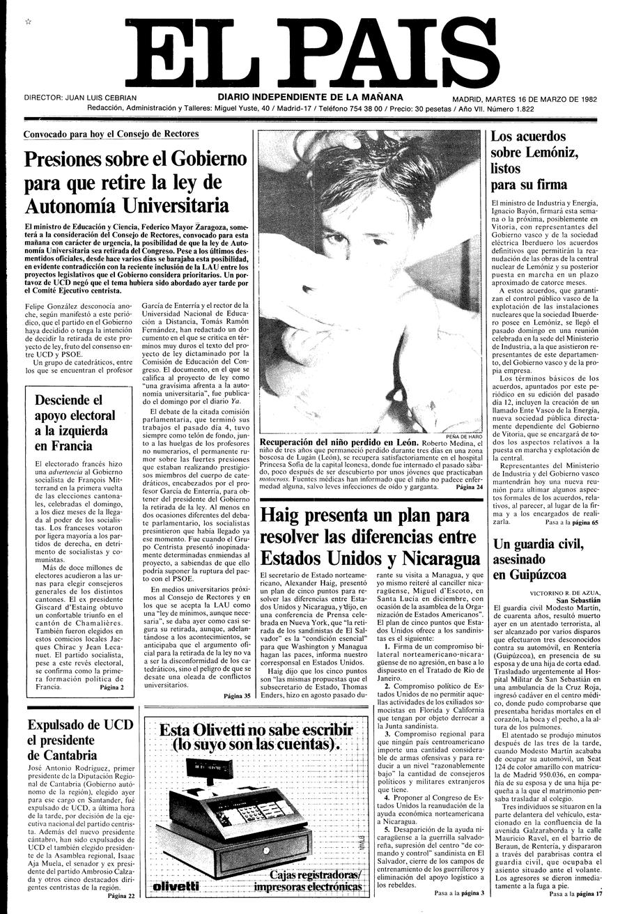 16 de Marzo de 1982