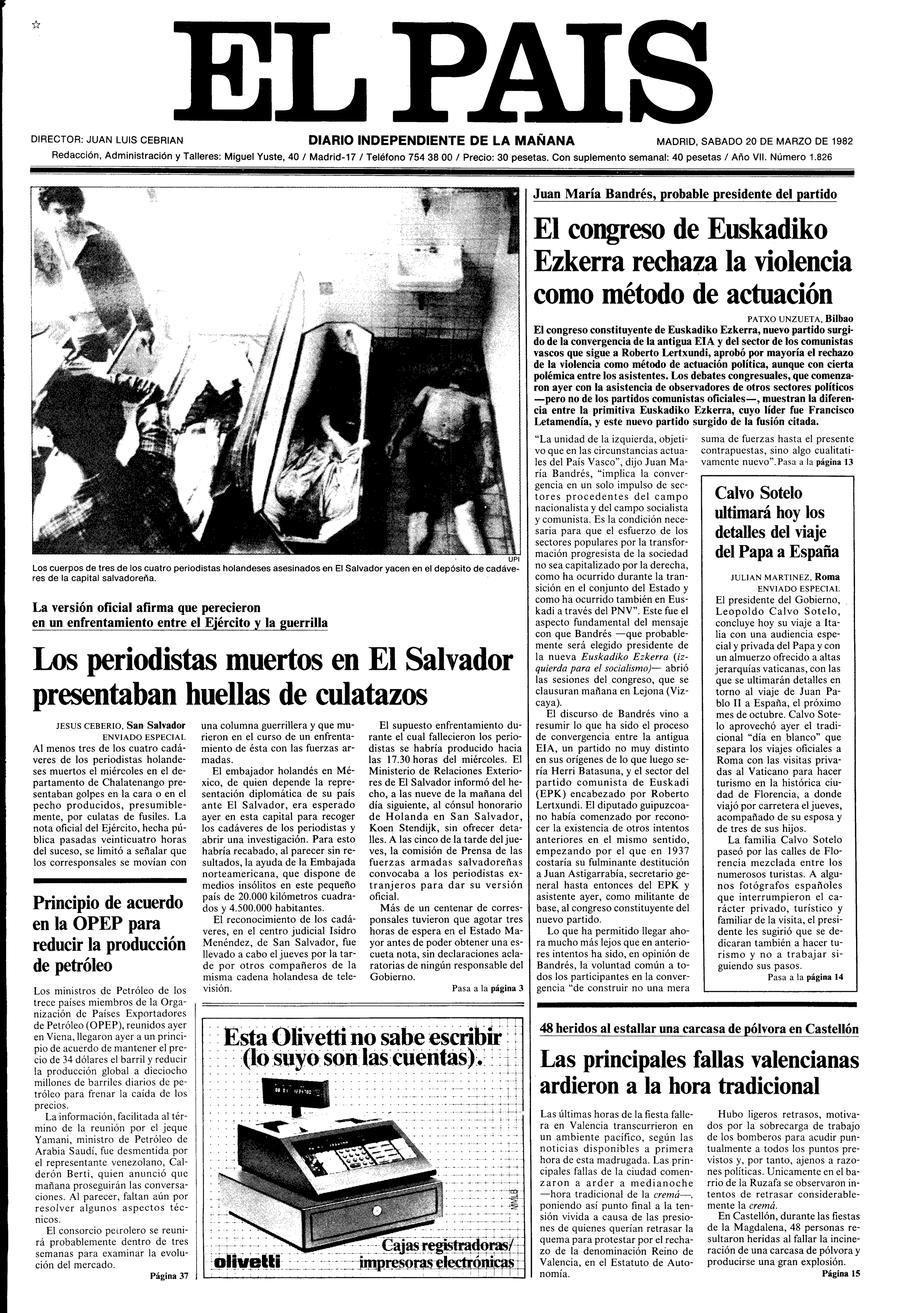 20 de Marzo de 1982