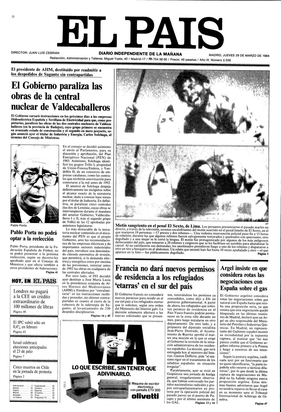 29 de Marzo de 1984