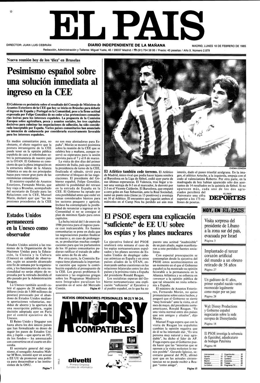 18 de Febrero de 1985