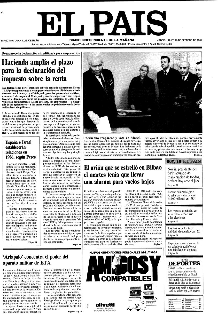 25 de Febrero de 1985