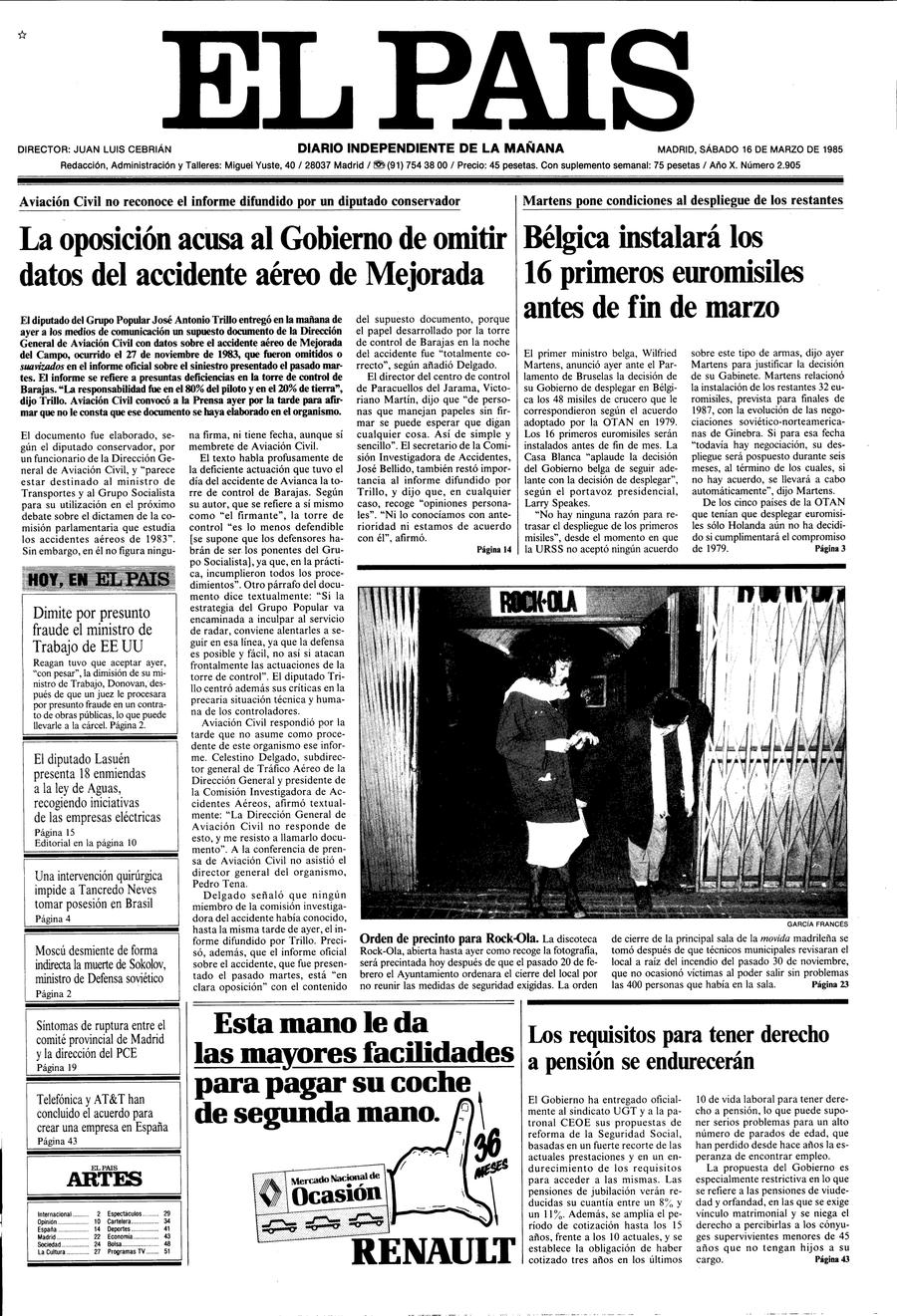 16 de Marzo de 1985