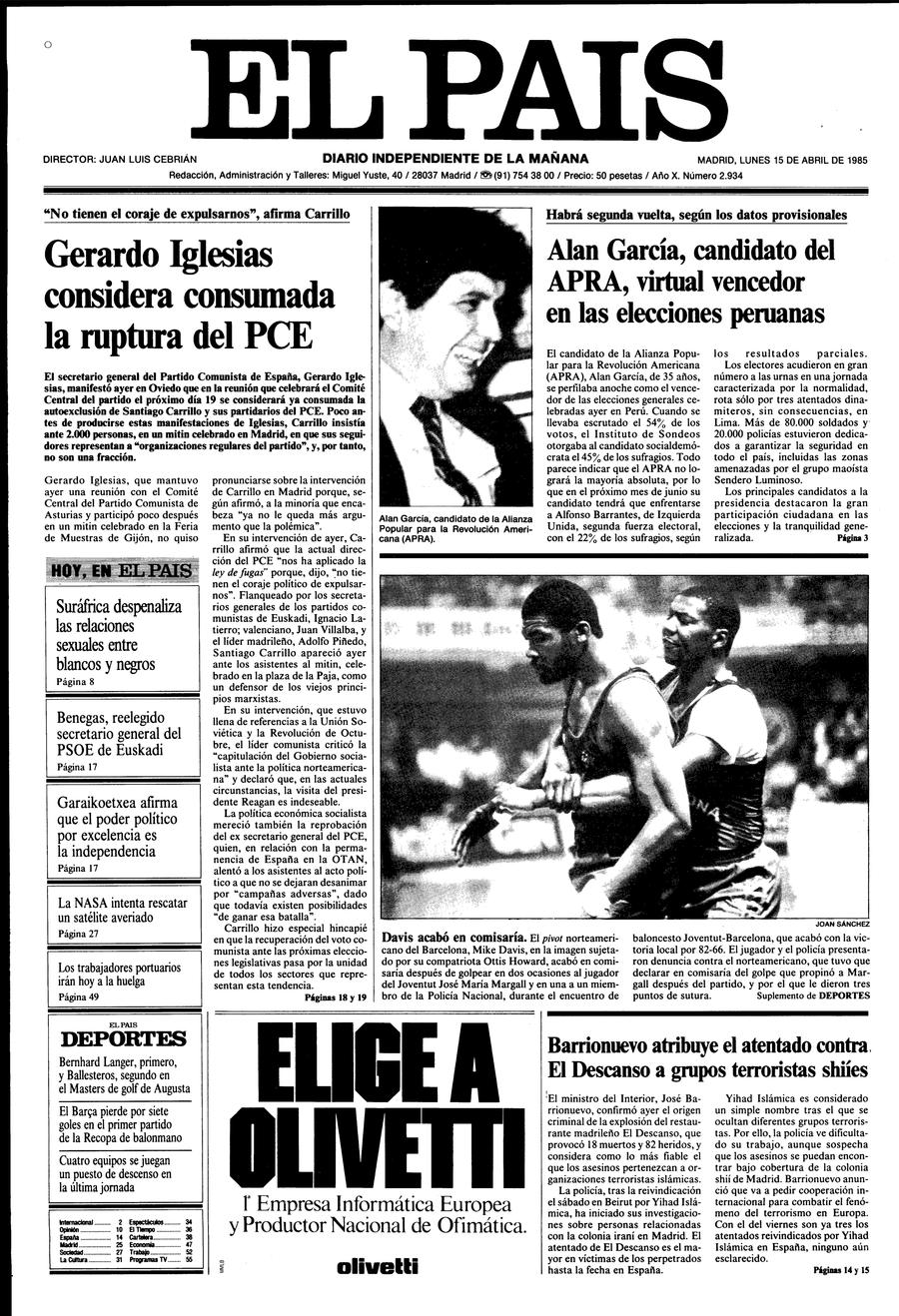 15 de Abril de 1985