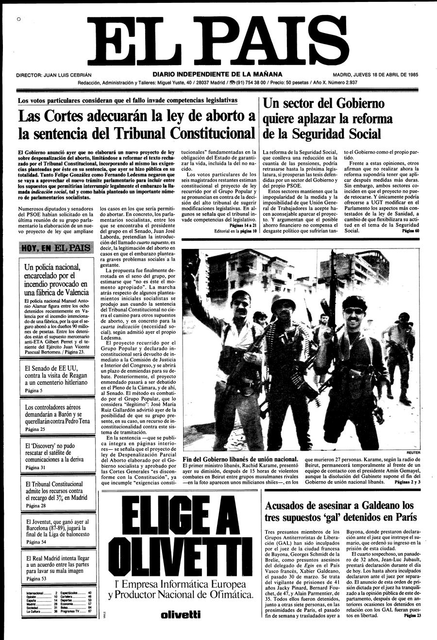 18 de Abril de 1985