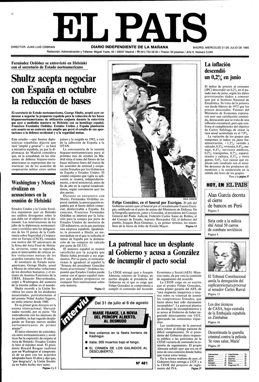 31 de Julio de 1985
