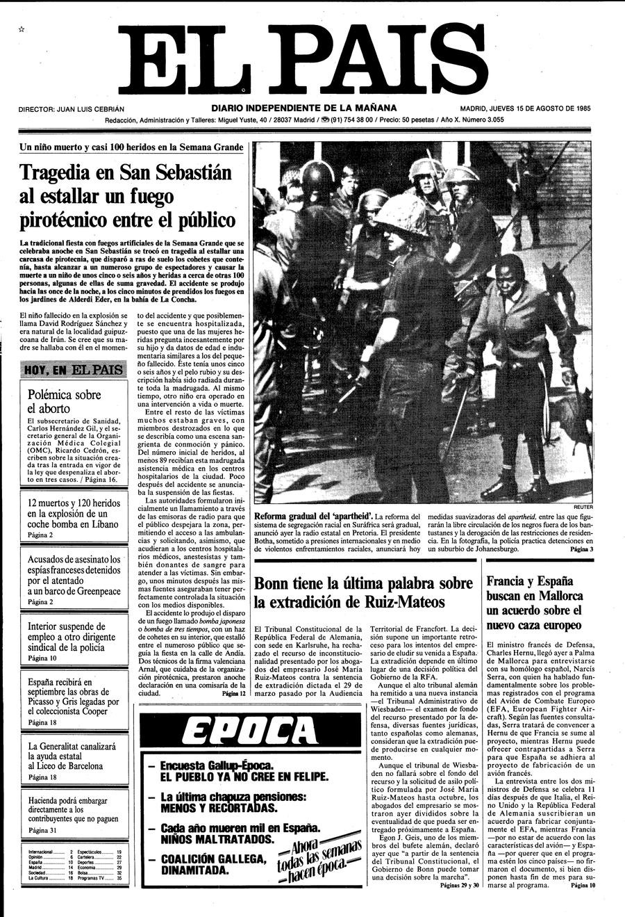 15 de Agosto de 1985