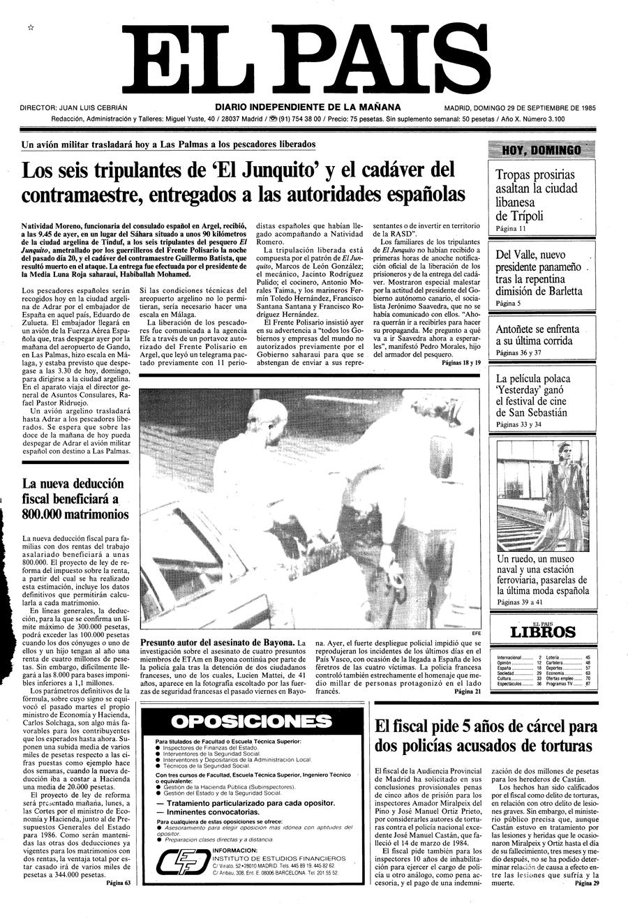 29 de Septiembre de 1985