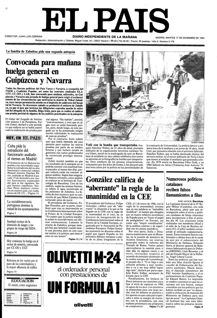 17 de Diciembre de 1985