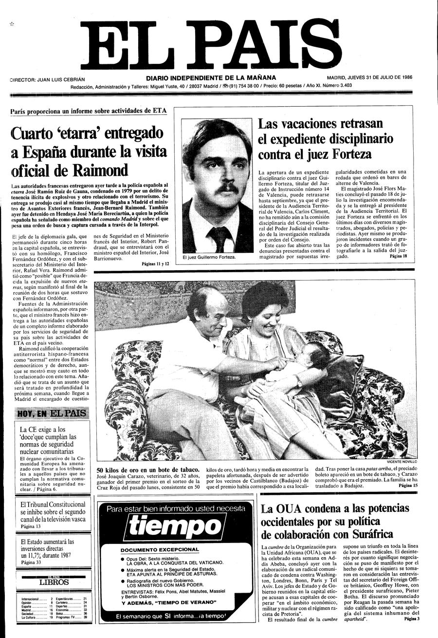 31 de Julio de 1986