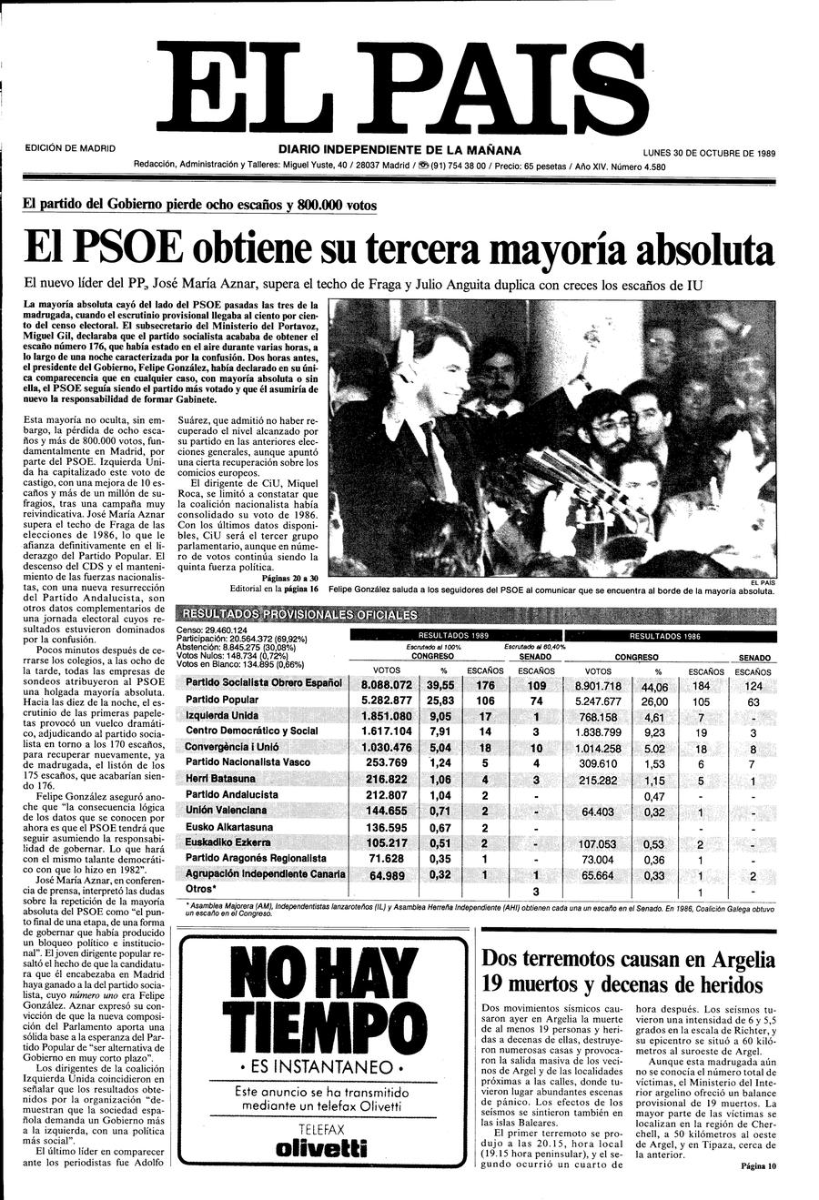 30 de Octubre de 1989