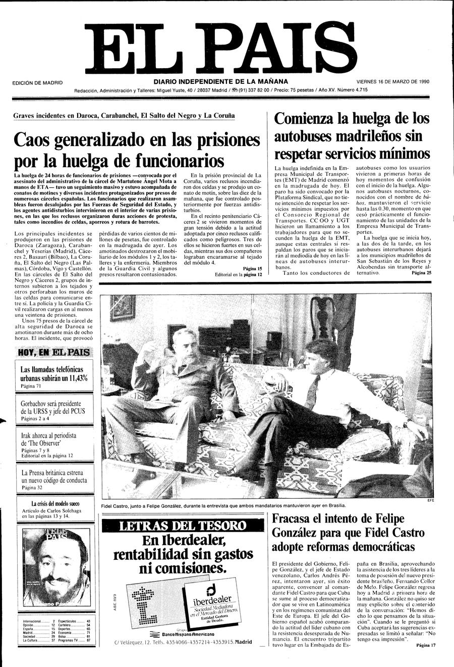 16 de Marzo de 1990