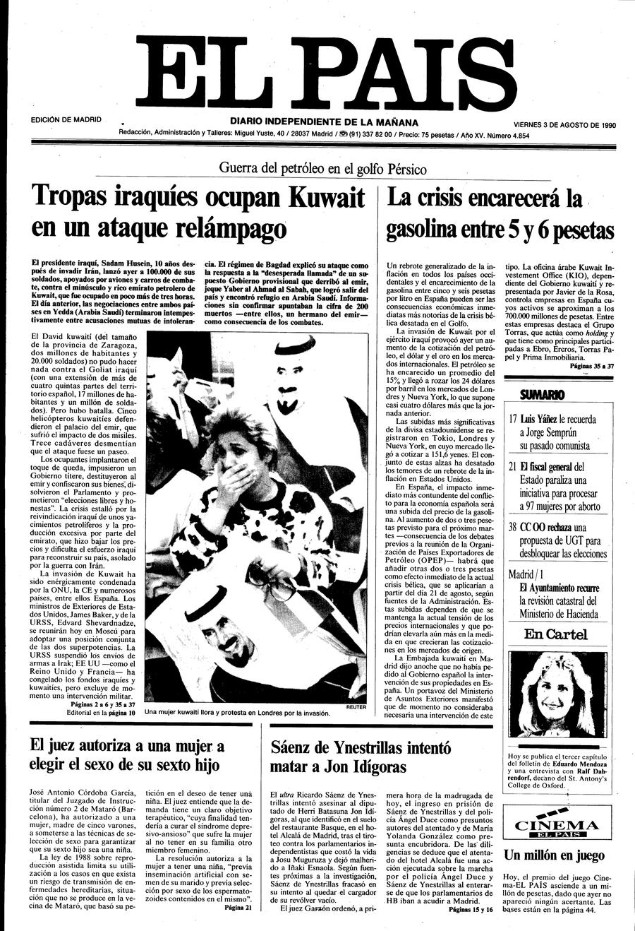 3 de Agosto de 1990