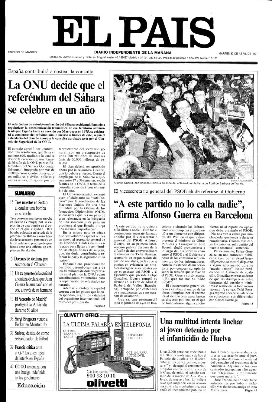 30 de Abril de 1991