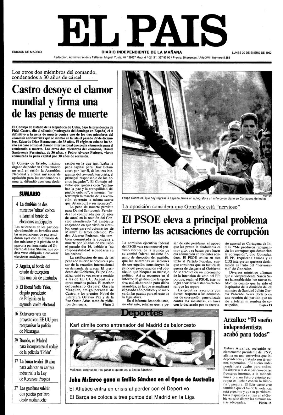 20 enero 1992