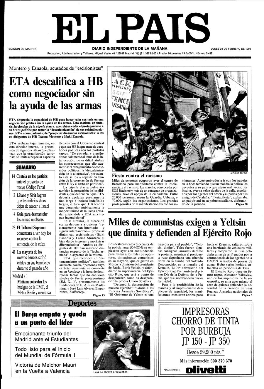 24 de Febrero de 1992
