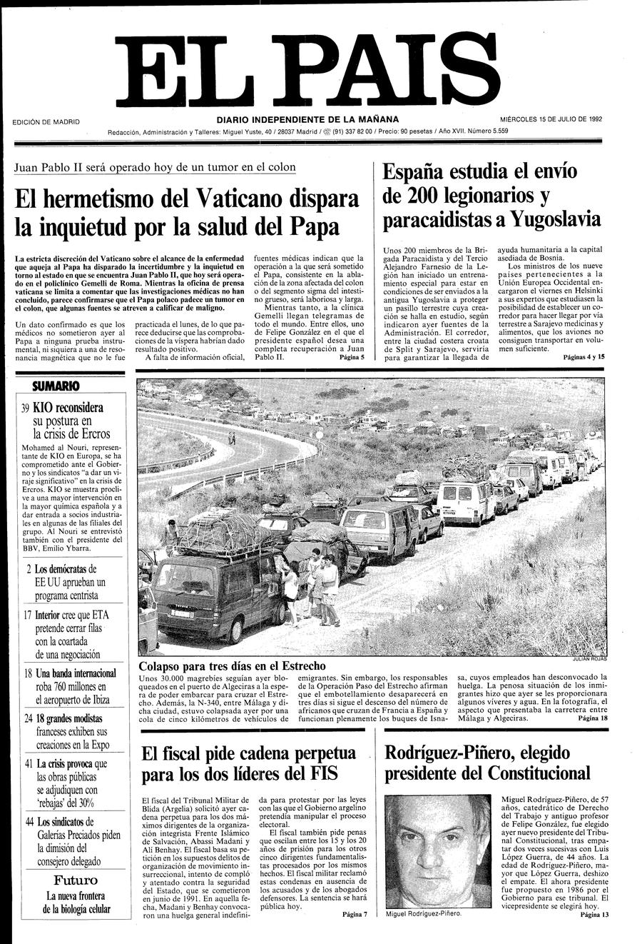 15 de Julio de 1992