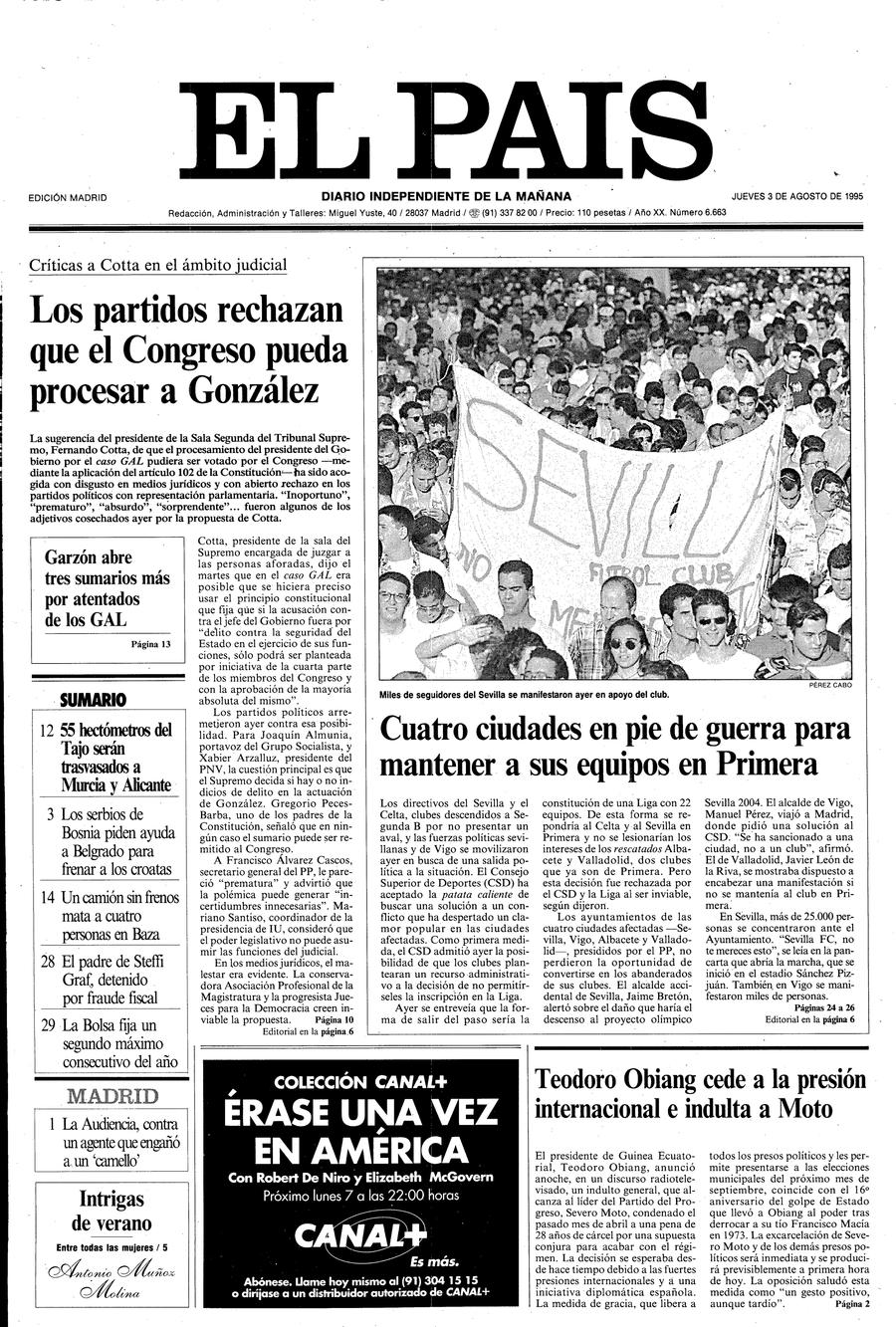 3 de Agosto de 1995
