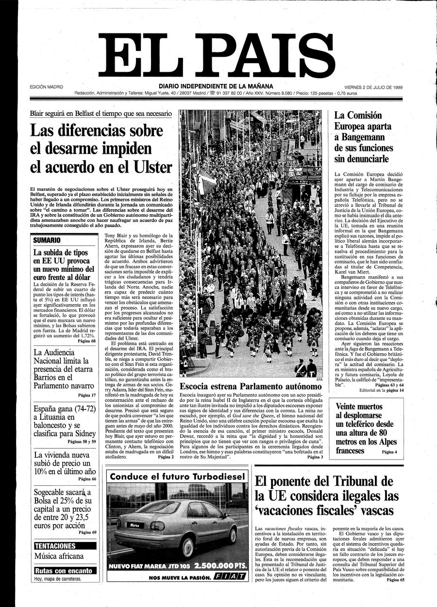 2 de Julio de 1999
