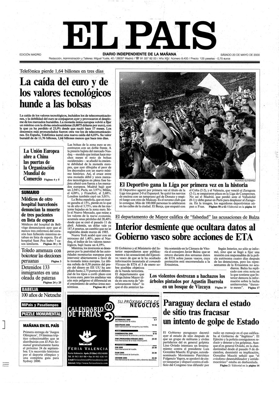 20 de Mayo de 2000