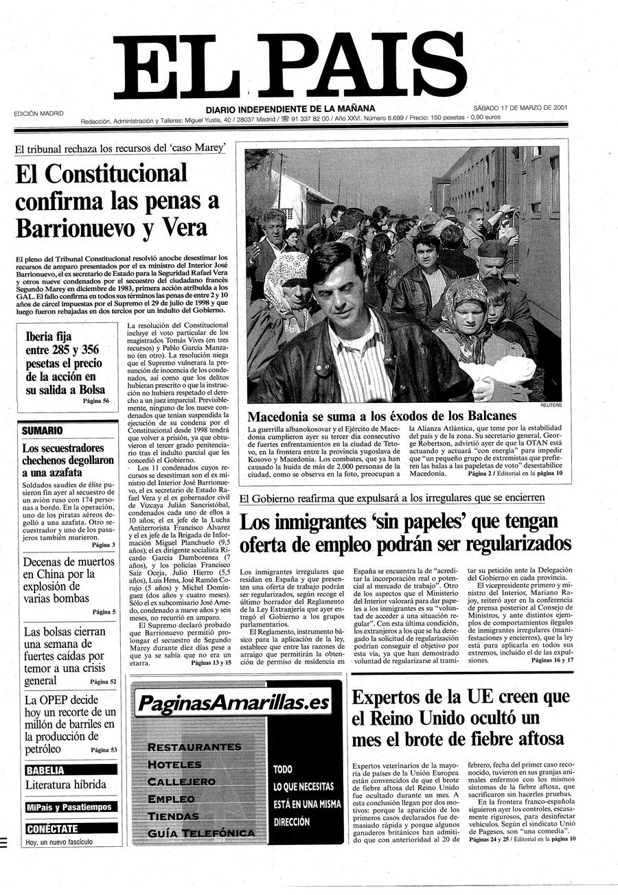 17 de Marzo de 2001