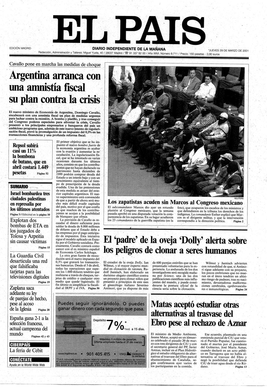 29 de Marzo de 2001