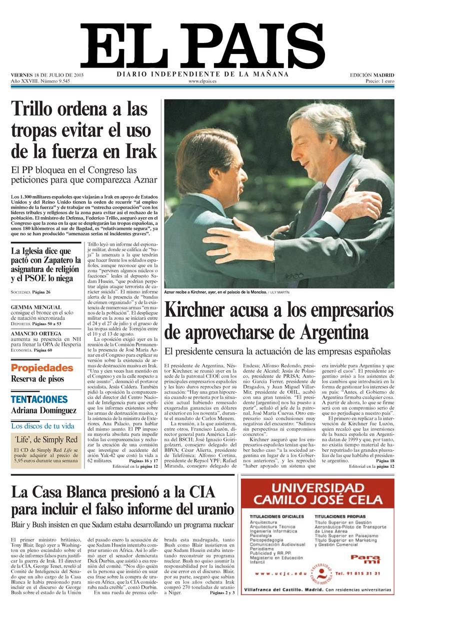 18 de Julio de 2003