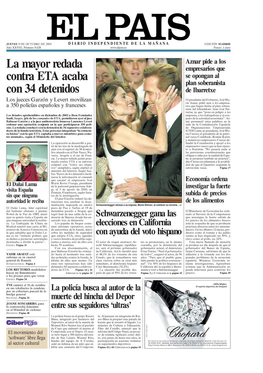 9 de Octubre de 2003