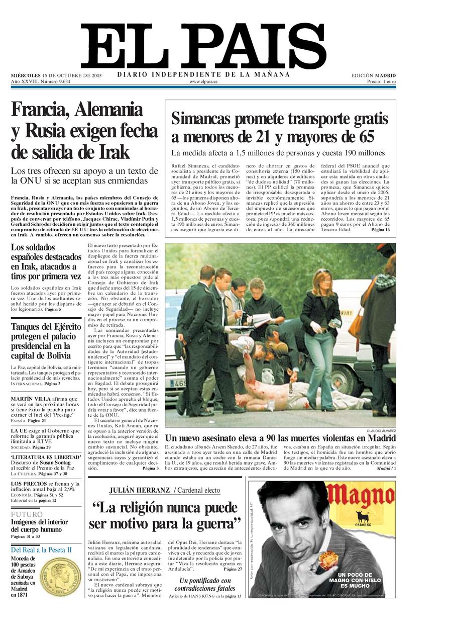 15 de Octubre de 2003