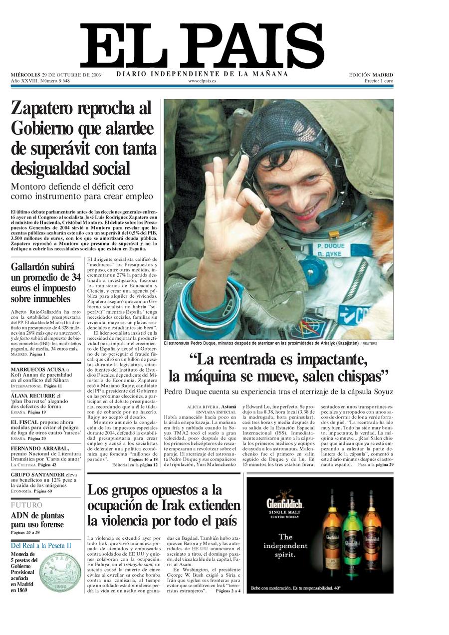29 de Octubre de 2003