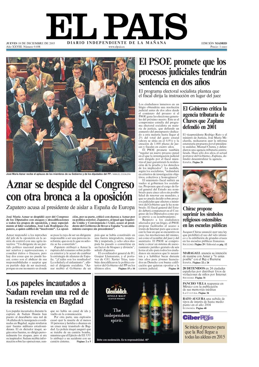 18 de Diciembre de 2003