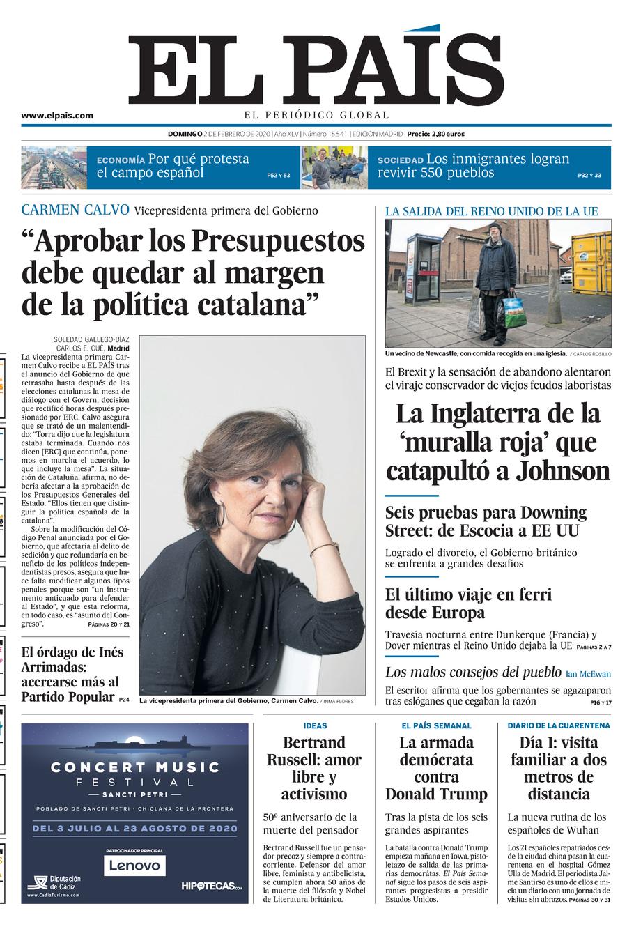Portada De El Pais Del 02 02 2020
