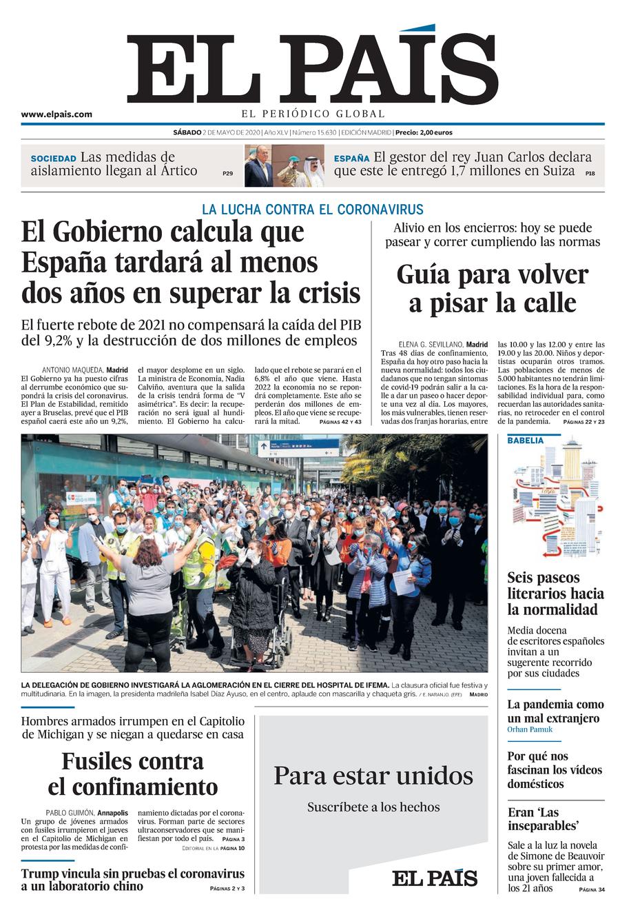 Portada De El Pais Del 02 05 2020
