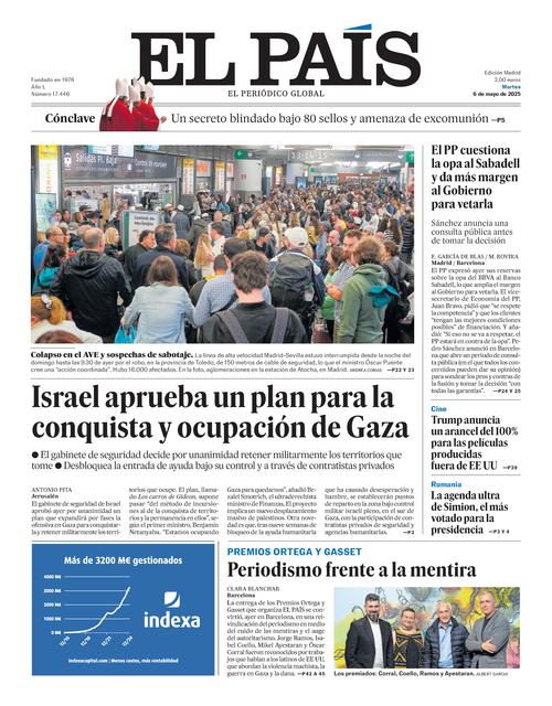 Portada del día: El País