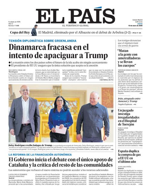 Portada EL PAÍS del 15/01/2026