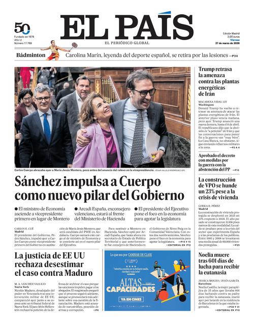 Portada del día: El País