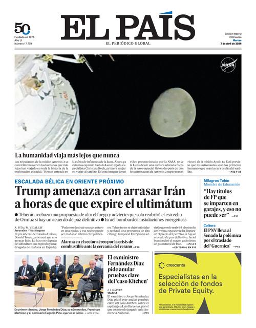 Portada del día: El País