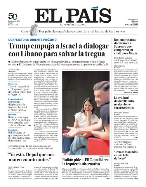 Portada del día: El País