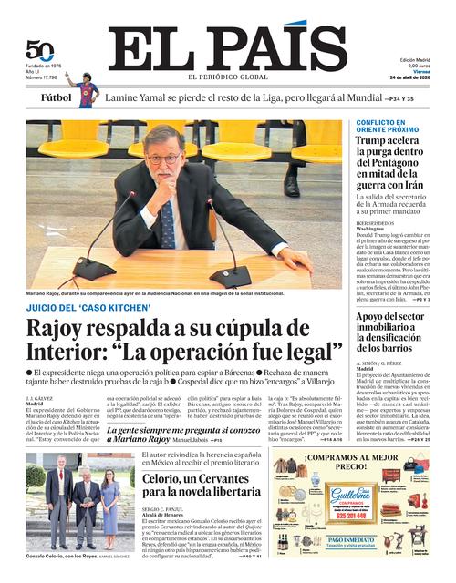 Portada del día: El País